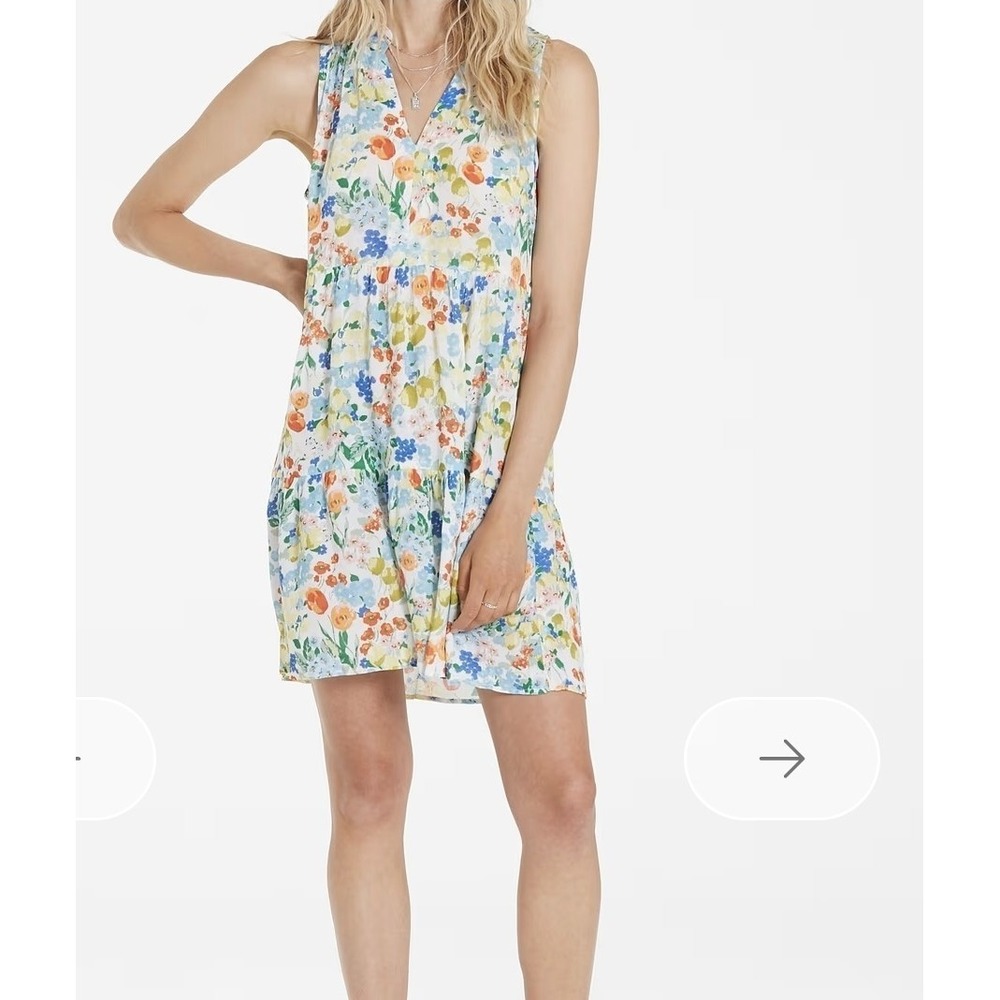 Dear John Eliza Novelty Dress Dream of Tuscany Floral Sleeveless Tiered Size M